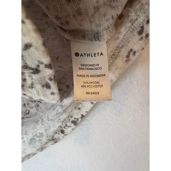 Athleta Essence Printed Tank Top Grey White Speckled Open Back Cutout Small - Picture 7 of 9